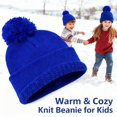 thumbnail image 2 of CPNG Kids Winter Hat Cap Unisex Hat Solid Color Beanies with Pom Pom Toddler Fleece Lined Warm Knit Hat Girls Boys Cute Knitted Wool Snow Beanies Ski Cap, 2 of 7