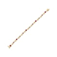 thumbnail image 2 of Gem Stone King 18K Yellow Gold Plated Silver Red Ruby and Pink and White Lab Grown Diamond Bracelet for Women (2.77 Cttw, Gemstone July Birthstone, Round 4MM, 6.5 inch), 2 of 6