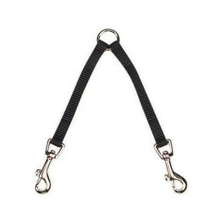 2 Way Dog Lead Black Leash Coupler Walk Two Dogs At The Same Time Choose Size(4 Inches Long Jet Black)