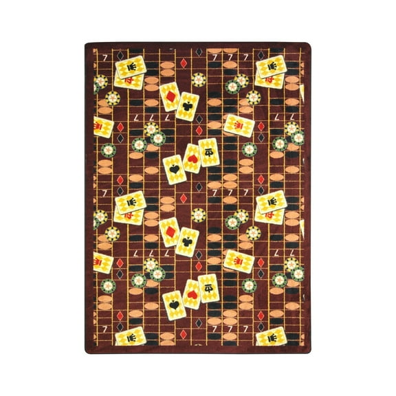 Feeling Lucky 7'8" x 10'9" Area Rug In Color Rust