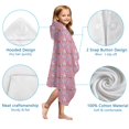 thumbnail image 7 of Pink Cartoon Unicorn Dessert Pattern Hooded Bath Towel，50"x30" for Ages 3 To 12 Kids, Quick Dry Lightweight Soft Microfiber Hood Beach Towel Cover Up for Kids, 7 of 7