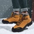 thumbnail image 2 of Zshosam Mens Winter Snow Boots Water Resistant Warm Casual Hiking Outdoor Trekking Boot(Brown,44), 2 of 9