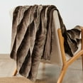thumbnail image 4 of Home Soft Things Tip Printing Light Faux Fur Throw - Meru Stripe Carafe - 50" x 60", 4 of 10