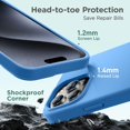 thumbnail image 5 of Designed for iPhone 15 Pro Max Case, Silicone Ultra Slim Shockproof Phone Case with [Soft Anti-Scratch Microfiber Lining], 6.7 inch, Blue, 5 of 12