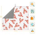 thumbnail image 2 of Dish Drying Mat, Pale Red Lobster Print Highly Absorbent Drying Matt Kitchen Counter, Dish Mat Drying Pad Dishes Drainer Mats for Kitchen Counter or Sink, 16 x 18 inch, 2 of 6