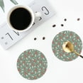 thumbnail image 4 of Naloa Retro Hippie Groovy Mushroom Leather Coasters for Drinks, Durable Drink Coasters 4 Set for Tabletop Protection, Luxurious Home Décor and Housewarming Gift ( {designName})Round Shape, 4 of 6