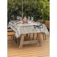 thumbnail image 2 of Outdoor Tablecloth with Umbrella Hole and Zipper, Texas Star Vintage Rectangle Table Cloth 60x84 Inch Waterproof Tablecloth, Retro Navy Blue Berry Wooden Picnic Table Cover for Patio Camping, 2 of 7