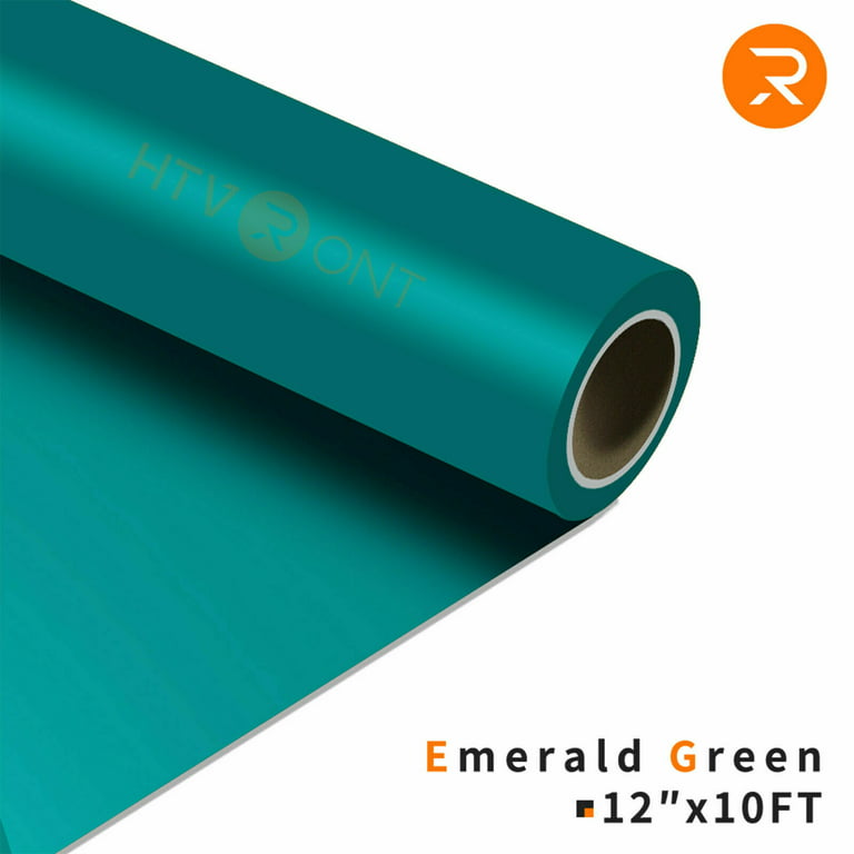 Emerald Green Heat Transfer Vinyl Rolls-12 x 10FT Iron on Vinyl for  Shirts,Emerald Green Iron on for Cricut&All Cutter Machine-Easy to Cut&Weed  for Craft Heat Vinyl Design（Emerald Green） 