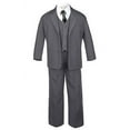 thumbnail image 5 of Boys Baby Toddler Kid Teen Formal Wedding Dark Grey Tuxedo Suits Artsy Tie S-20, 5 of 7