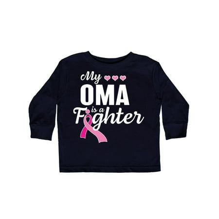 

Inktastic Breast Cancer Awareness My Oma is a Fighter Gift Toddler Boy or Toddler Girl Long Sleeve T-Shirt