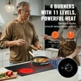 thumbnail image 3 of KFFKFF Electric Range, 30" with 4 Elements, Inset 7200W Ceramic Cooktop, Glass Surface, Dial Adjustments, 11 Temperature Settings, 220-240V, Direct Wiring Required, 3 of 9