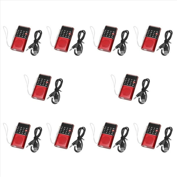 10X L-328 Mini Bolsillo PortáTil FM Auto Scan Radio MúSica Audio Reproductor de MP3 Altavoz PequeñO Al Aire Libre con Grabadora de Voz