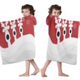 thumbnail image 4 of Red Christmas Reindeer Pattern Hooded Bath Towel，50"x30" for Ages 3 To 12 Kids, Quick Dry Lightweight Soft Microfiber Hood Beach Towel Cover Up for Kids, 4 of 7