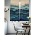 thumbnail image 4 of Abstract Mountain Sheer Curtains for Living Room Bedroom, Light-filtering Sheer Curtain, Navy Texture Vintage Impressionist Rod Pocket Voile Window Treatment Drapes, 52’’Wx63’’L, 2 Panels Set, 4 of 7