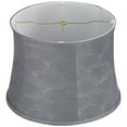 thumbnail image 4 of Springcrest Tieling 14" Top x 16" Bottom x 11 1/2" High x 11 1/2" Slant Print Lamp Shade Gray Drum Softback Washer Harp Finial, 4 of 7