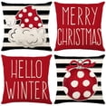 thumbnail image 3 of Funda de cojín de lino de Feliz Navidad para sofá, Funda de almohada para decoración del hogar, regalos de Navidad, 45x45, 2023, 3 of 4