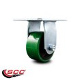 thumbnail image 2 of 4 Inch Heavy Duty Green Poly on Cast Iron Rigid Caster with Roller Bearing SCC, 2 of 2