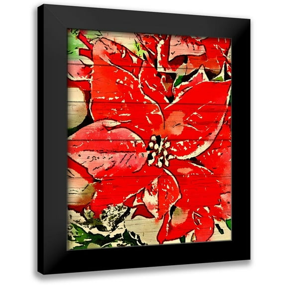 Murdock, Ramona 20x24 Black Modern Framed Museum Art Print Titled - Poinsettia Red
