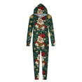thumbnail image 2 of Odeerbi Christmas Onesie Pajamas for Family Holiday Sleep Jumpsuit Long Sleeve Family Christmas Pajamas Matching Sets Mom Fashion Printed Hooded Jumpsuit Sleepwear PJs Set Green, 2 of 5