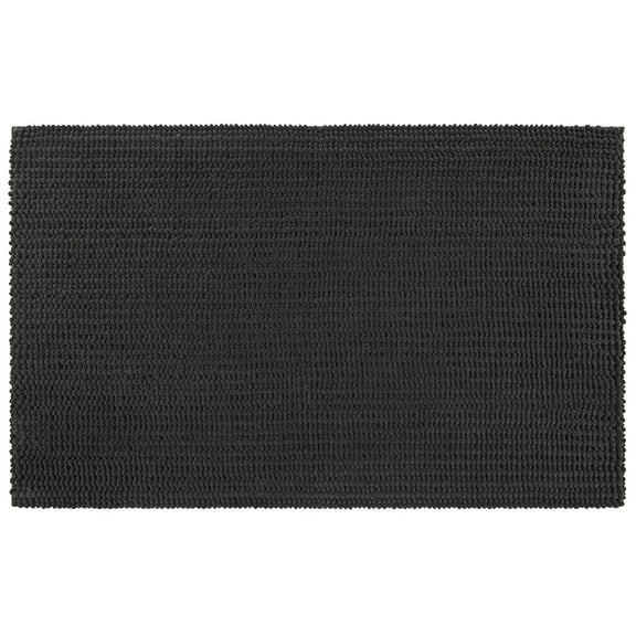 Mohawk Home Homespun Plush Fade/Stain Resistant Non-Slip Machine Washable Bath Rug, Charcoal, 2' 3" x 3' 9"