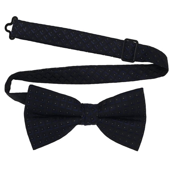 Men’s Stardust Navy Formal Satin Pre-Tied Bow Tie by Spencer J’s Signature Satin Collection