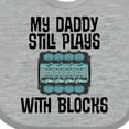 thumbnail image 4 of Inktastic Auto Mechanic Daddy Still Plays with Blocks Boys or Girls Baby Bib, 4 of 4