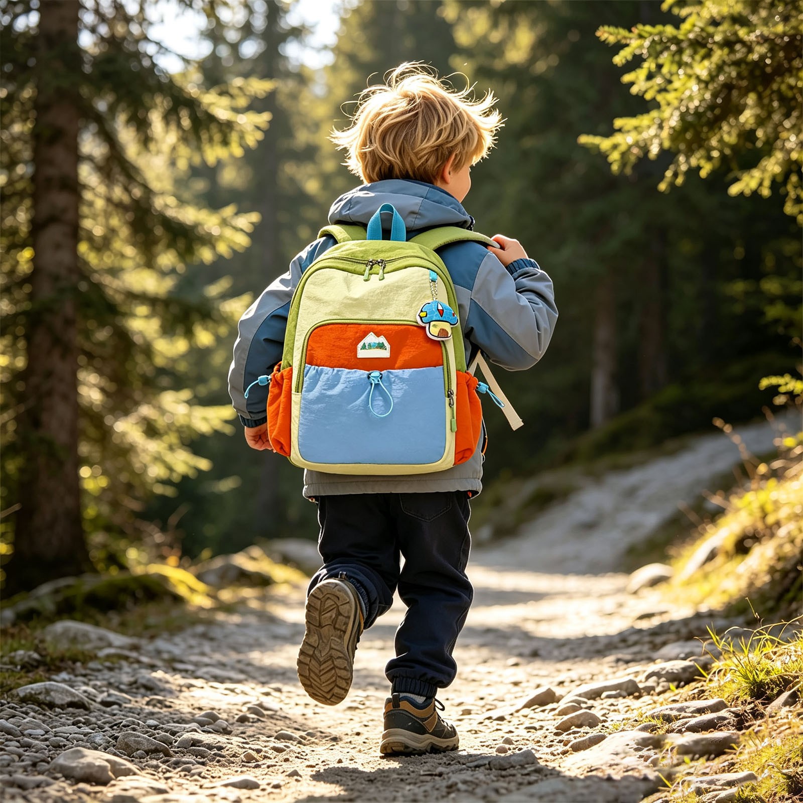 Mochila infantil para regreso a clases, con diseño de retazos de colores, para preescolar y niños pequeños, ligera, para deportes, uso diario y actividades escolares 2