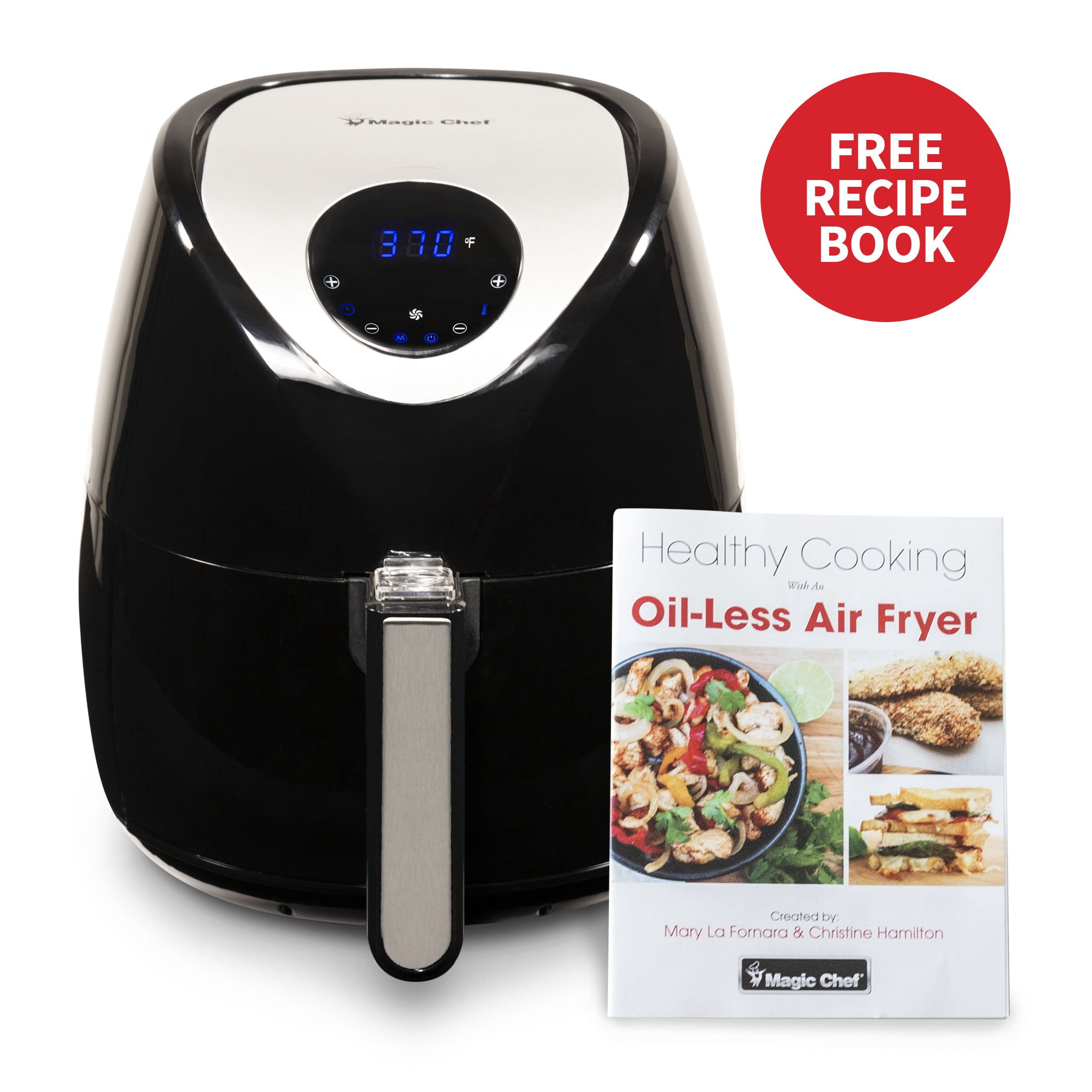 Magic Chef 3 7 Quart Digital Air Fryer Healthy Cooking Dishwasher Safe Basket With Free Recipe Book Black Walmart Com Walmart Com