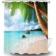 thumbnail image 1 of Cortina de ducha de baño con temática de playa de océano tropical, conjunto de cortina de ducha de tela de palmeras marinas, océano de verano, 11 Feliz Sencillez, 1 of 4