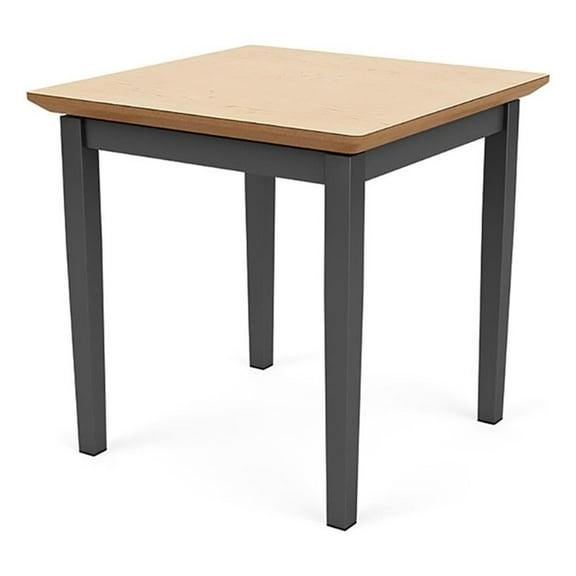 Amherst Steel Reception Waiting 20" End Table / Charcoal Steel / Natural