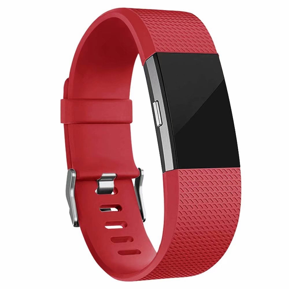 For Fitbit Charge 2 Sprot Silicone Band Large Small Wristband Strap Metal Buckle