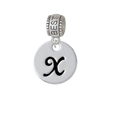 Large Script Letter - X - 3/4'' Disc - Best Friend Charm Bead