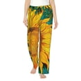 thumbnail image 2 of Lsque Vibrant Sunflower Painting Print Women's Pajama Pants, Lounge Pant - Comfortable Home Wear,Elastic Waistband, Stylish Design-Large, 2 of 9