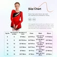 thumbnail image 7 of CHICTRY Kids Girls Dance Dress Rhinestones Rhythmic Gymnastics Leotard Long Sleeve Skating Lyrical Dancewear Red 10, 7 of 7