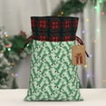 thumbnail image 5 of Kdxio Dinosaurs on Roller Skater Christmas Drawstring Bags Xmas Buffalo Plaid Candy Bags Linen Treat Bags Christmas Gift Bags for Presents-Black, 5 of 8
