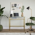 thumbnail image 2 of Henn&Hart 36" Modern Metal Desk with Faux Marble Shelf in Gold, 2 of 3