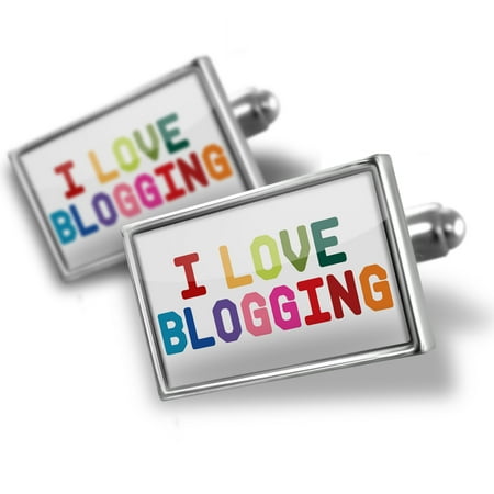 Cufflinks I Love Blogging,Colorful - NEONBLOND