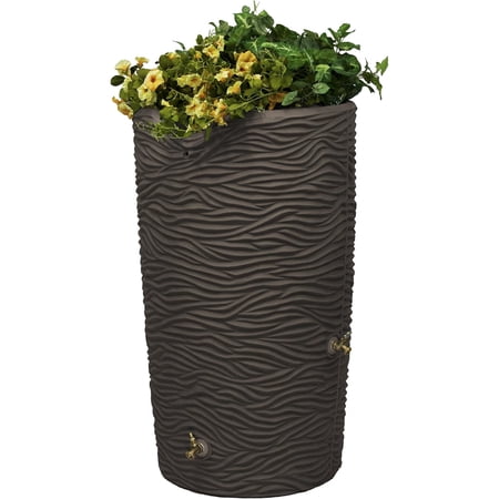 Good Ideas Impressions Palm 65 Gallon Rain Saver - Oak
