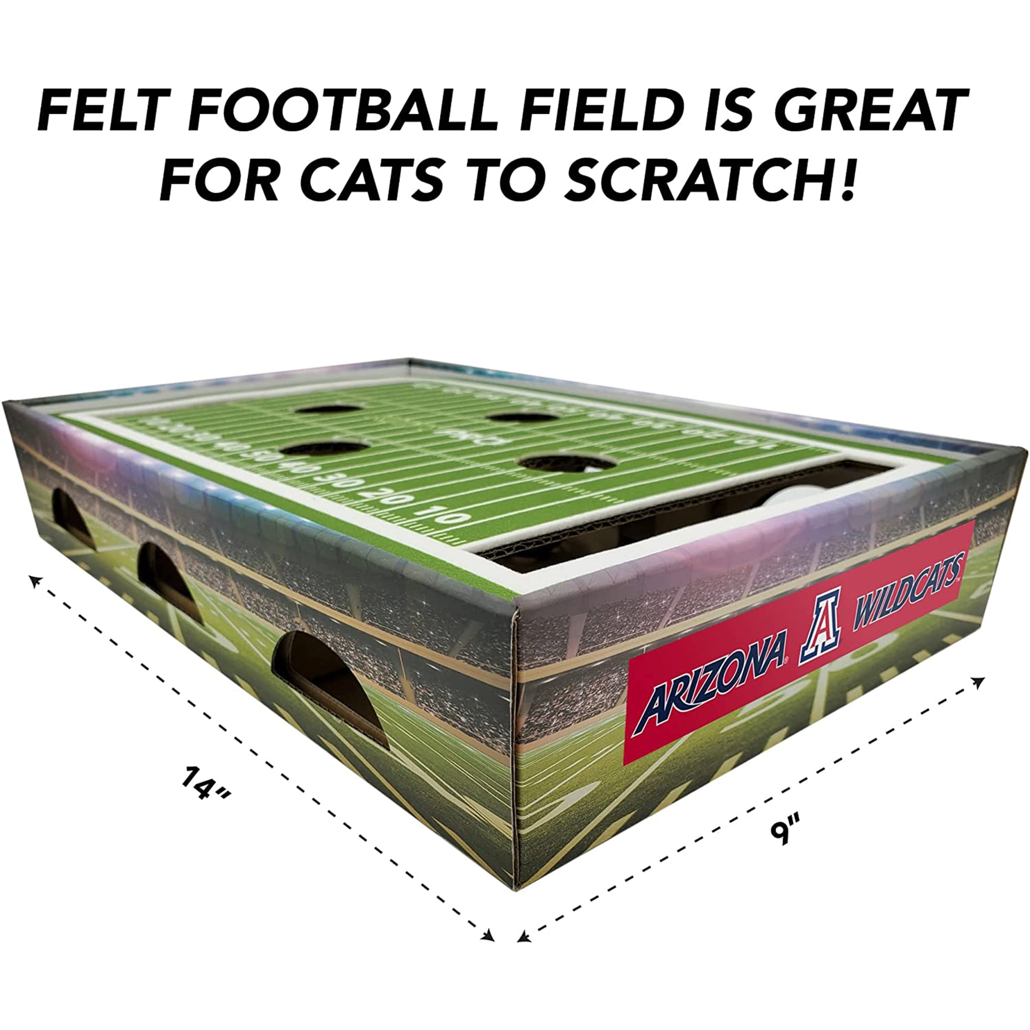 Pets First NCAA Cat Scratcher Box Football Field Designed Cat Scratcher & Lounge