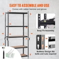 thumbnail image 5 of Commercial-Grade 5-Shelf Storage Unit, 2000 lbs Load Bearing, Black Metal Rack for Garage, Pantry, Laundry Room, 36 x 18 x 72 Inches, 5 of 7