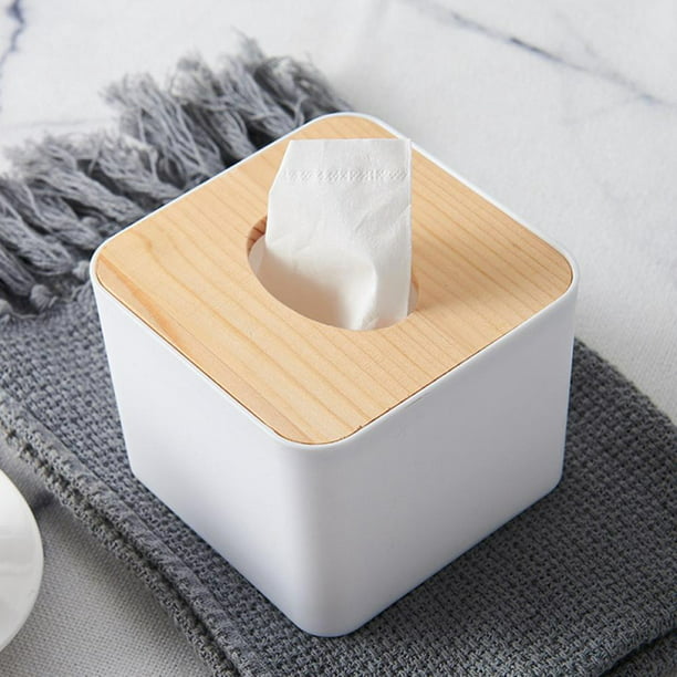 Rectangular Wood Tissue Box Cover for Disposable Paper Facial Tissues ...