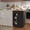 Black, variant on Kicctian Rolling Kitchen Island Cart with Drop Leaf – 1 Drawer, 2 Open Shelves, Coffee Bar & Microwave Stand, Compact Storage Cabinet for Dining Room, White