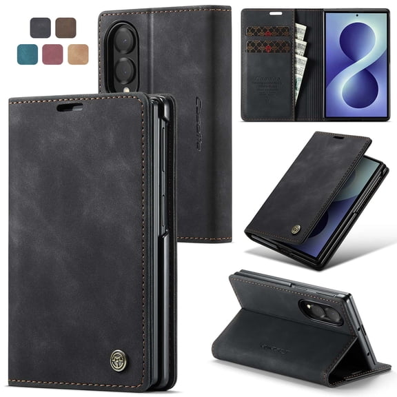 Wallet Case for Samsung Galaxy Z Fold 8, Premium PU Leather Flip Cover with Card Slots, Cash Pocket, Kickstand and Magnetic Closure