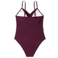 thumbnail image 2 of Traje de baño de una pieza con tirantes para mujer, sin espalda, sexy, vacaciones junto al mar (XL), rojo vino Likrtyny Para estrenar, 2 of 9