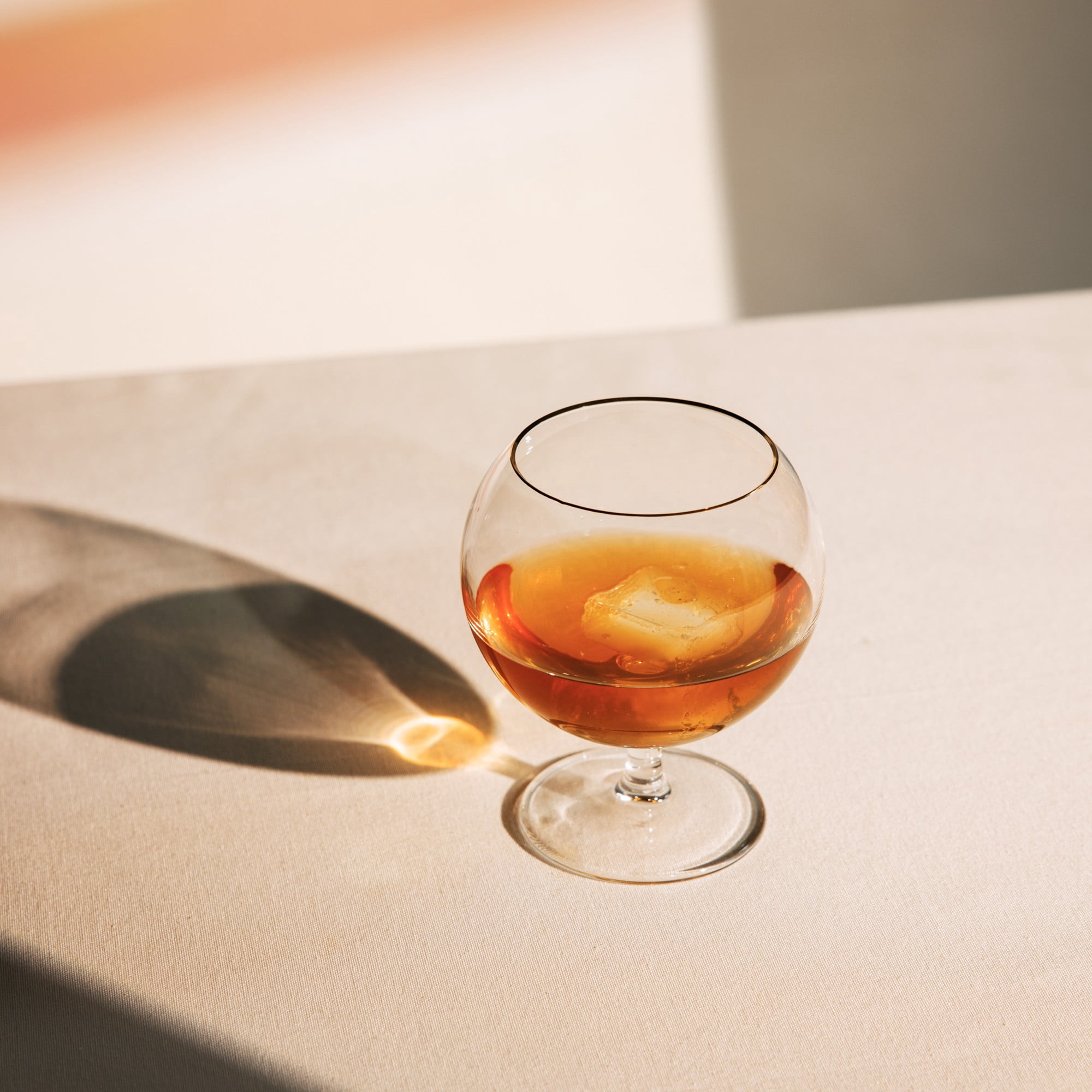 Thyme & Table 16 fl oz Sphere Bourbon Glass with Gold Rim