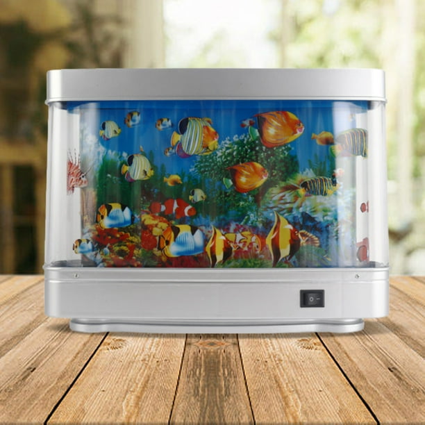 Luz de acuario artificial LED luz nocturna con peces en movimiento dinámico de pescado falso luz simulada lámpara de acuario para decoración del hogar