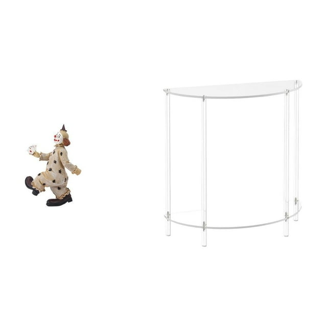 Figuras de payasos,Estatua de payaso,escultura,adorno de mesa,Mesita de noche acrílica,Mesa auxiliar de acrílico transparente,mesa de noche transparente con capas,Mesa auxiliar pequeña de