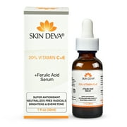 Skin Deva 20% Vitamin C E Antioxidant Ferulic Serum for Skin Treatment- 1oz- Transparent