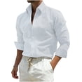 thumbnail image 5 of Ceisia Men's Slim Fit Long Sleeve Striped Button-Down Shirt Casual Summer Beach Top White XXL Gifts, 5 of 5