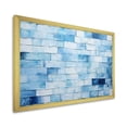 thumbnail image 2 of Designart "Scandinavian Tiles in White and Blue I" Geometric Framed Wall Art Decor - Bohemian Blue Boho Mosaic Entryway Framed Wall Art Print, 2 of 6